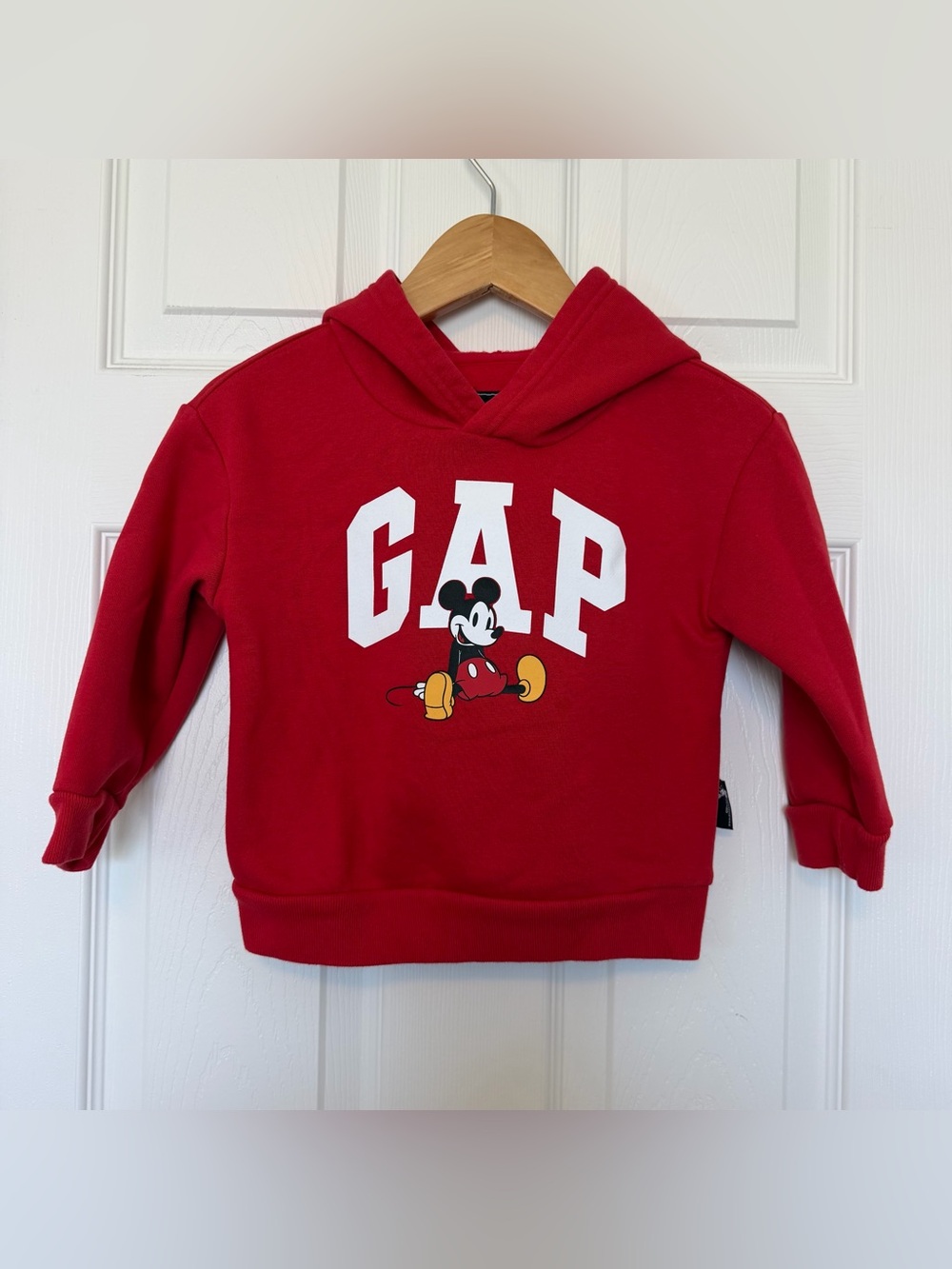 GAP x Disney Mickey Mouse Red Pullover Hoodie Kids Size 3 Years 3T